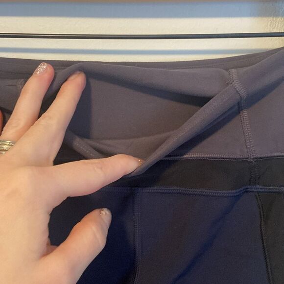 Athleta Blue & Gray High Waist Mesh Inset Leggings Size Medium - Picture 7 of 10